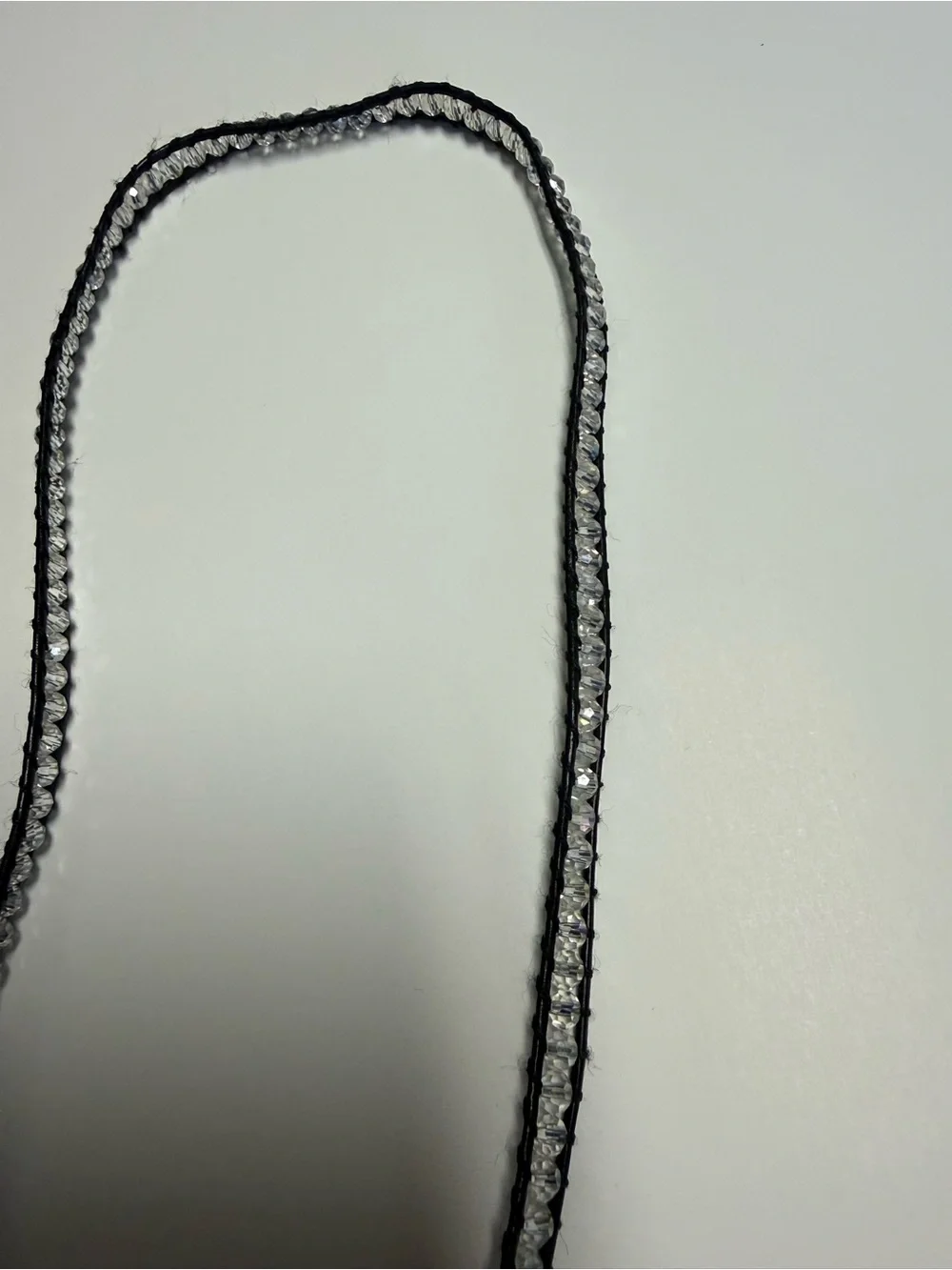 Crystal Beaded Wrap Bracelet Necklace - Black